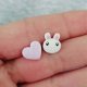 Pastelowe Kolczyki Króliczek I Serduszko Prezent na Walentynki