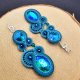 Turkusowe kolczyki sutasz z kryształkami