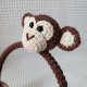 szydełkowa opaska do włosów małpka, małpa