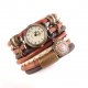 zegarek-bransoleta rudo-brązowy, owijany, z zawieszkami