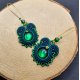 Zielone wiszące kolczyki sutasz