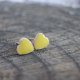 Małe żółte serduszka "Słoneczna Łąka" kolczyki ceramiczne