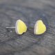 Małe żółte serduszka "Słoneczna Łąka" kolczyki ceramiczne