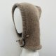 Balaclava kominiarka kaptur czapka 100% alpaka ręczna robota taupe