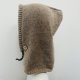 Balaclava kominiarka kaptur czapka 100% alpaka ręczna robota taupe