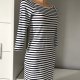 Sukienka bawełniana r. M 38 przewiewna elastyczna biała w czarne paseczki dekolt łódka dopasowana
