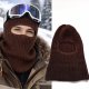 Dzianinowa kominiarka czapka balaclava brąz snowboard narty street style unisex Hp224