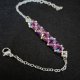 Crystal Square Amethyst - Delikatna bransoletka z kryształów Preciosa Amethyst AB