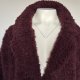 Płaszcz futerko bordo burgund teddy shaggy z kołnierzem i kieszeniami R 42 / 44 Hp223