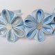 Opaska do włosów z kwiatami błękitno-srebrna