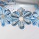 Opaska do włosów z kwiatami błękitno-srebrna