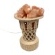 Rzeźbiona lampa solna z naturalnej soli kamiennej, ceramiczna, Vintage, Handmade, lata 70.