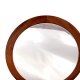Okrągłe lustro vintage z drewnianą ramą styl skandynawski Dania lata 60.