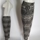 Spodnie damskie boho etniczne czarno-kremowe wzory azteckie z gumką i kieszeniami M / L Hv260