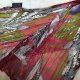 100 % Silk oryginalny gnieciony jedwabny szal -efektowna  kolorowa dżungla radosne barwy