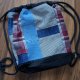 Unikatowy Plecak-Worek Patchwork: Jeans & Kratka