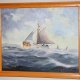 Statek obraz olejny skandynawski