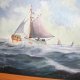 Statek obraz olejny skandynawski