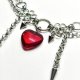 Choker chainmaille z czerwonym sercem i kolcami – stal chirurgiczna, gothic punk vampire, custom