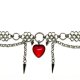 Choker chainmaille z czerwonym sercem i kolcami – stal chirurgiczna, gothic punk vampire, custom