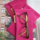 Fuksjowe -  etui na okulary z zamszowej welurowej skóry – handmade DomilkowyDomek, etui na klips, miękkie i stylowe