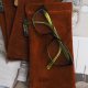 Brązowe -  etui na okulary z zamszowej welurowej skóry – handmade DomilkowyDomek, etui na klips, miękkie i stylowe