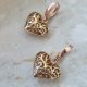 kolczyki ORNAMENT HEARTS- różowe złoto 18K