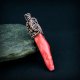 Wisiorek z koralem wire wrapping