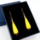 Kolczyki żółte krople z rzeźbionych kamieni