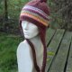 100% WOOL * pilotka * wełniana czapka * wiązana * z nausznikami * balaclava * kolorowe paski