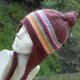 100% WOOL * pilotka * wełniana czapka * wiązana * z nausznikami * balaclava * kolorowe paski
