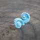 Kolczyki Muszelki "Turkusowe Echo Oceanu" - ceramiczne sztyfty