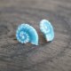 Kolczyki Muszelki "Turkusowe Echo Oceanu" - ceramiczne sztyfty