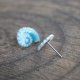Kolczyki Muszelki "Turkusowe Echo Oceanu" - ceramiczne sztyfty