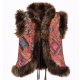 Artystyczna damska kamizelka futrzana Rinascimento – patchwork boho S/M Hp226