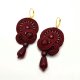 Bordowe kolczyki sutasz z jadeitami