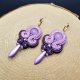 Fioletowe wiszące kolczyki sutasz