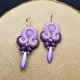 Fioletowe wiszące kolczyki sutasz