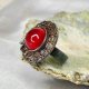 Srebrny pierścień z czerwonym agatem a1148