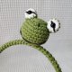 szydełkowa opaska do włosów żaba, żabka