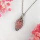 Naszyjnik Rodonit stal chirurgiczna wisiorek handmade wirewrapping