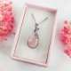 Naszyjnik Kwarc Różowy stal chirurgiczna wisiorek handmade wirewrapping