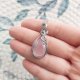 Naszyjnik Kwarc Różowy stal chirurgiczna wisiorek handmade wirewrapping