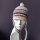 100% WOOL * pilotka * wełniana czapka * wiązana * z nausznikami * balaclava * kolorowe paski