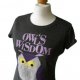 Zabawny T-shirt Vintage z sową Owl's Wisdom Reserved bluzka ptak