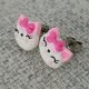 Kolczyki kotki z różową kokardką