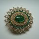 ELEGANCKA BROSZKA Z ZIELONM KAMIENIEM