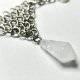 Choker chainmaille z perłami i kwarcem górskim, elficki fairycore