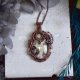 Miedziany wisiorek wire wrapping ze skaleniem graficznym #775