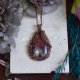 Miedziany wisiorek wire wrapping z agatem Crazy Lace #779
